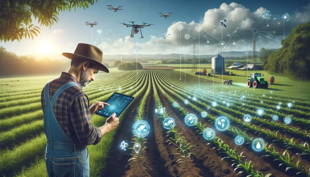 farmer using internet of things tech