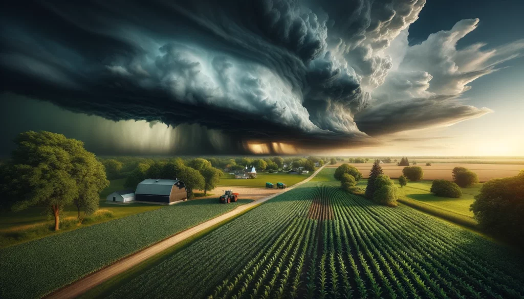 storm over field